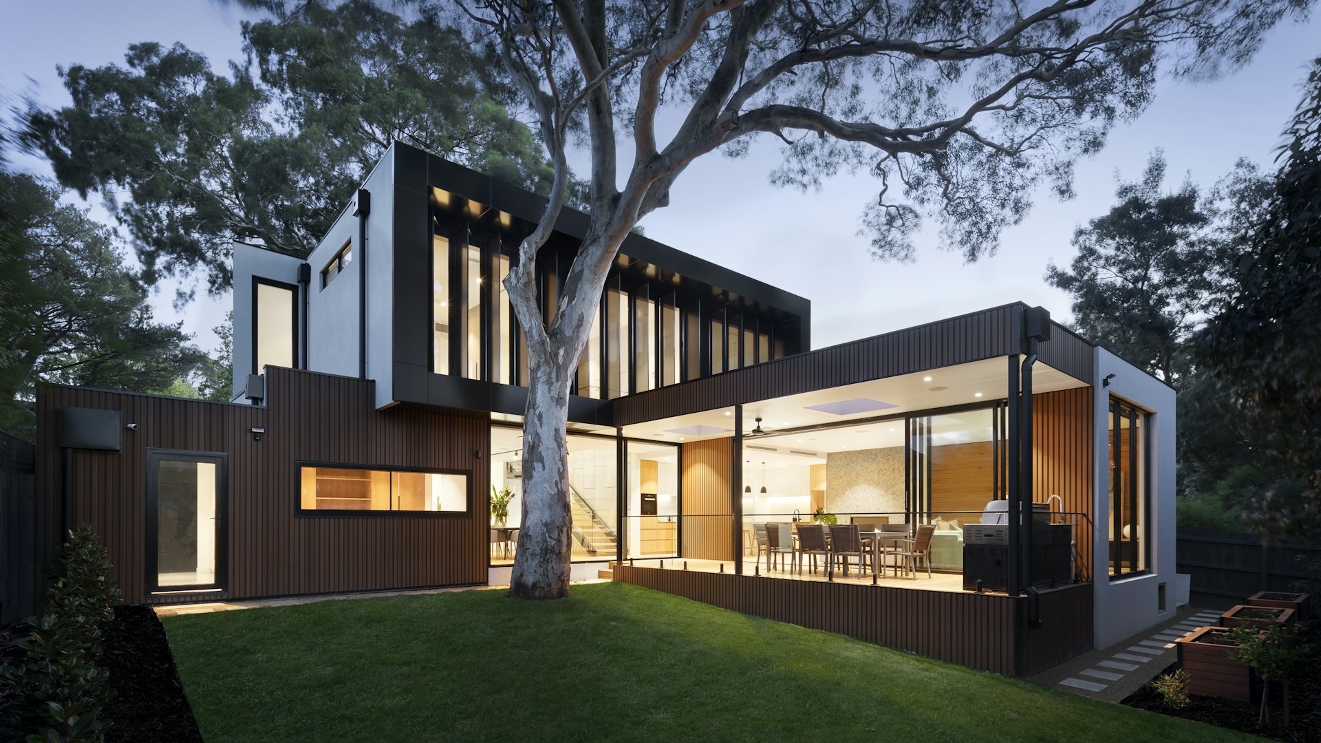 Elegant New Jersey home at dusk